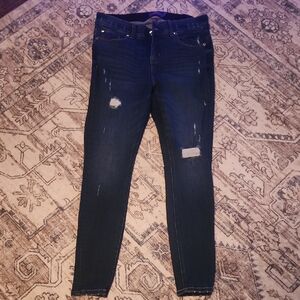 Torrid Dark Blue Distressed Skinny Jeans